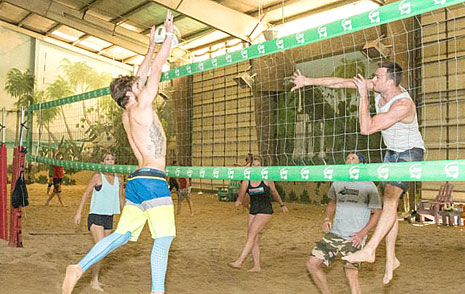 Drop In Volleyball Action an The Island